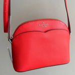 Kate Spade Peyton Dome Crossbody Bag, Medium Saffiano Leather Bag, Gazpacho Red Photo 2