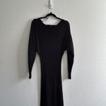 Anthropologie  Shea Ribbed Rib Knit Sweater Midi Dress Black Boat Neck Small Photo 5