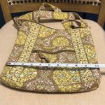 Vera Bradley Large Green and Brown Floral Cotton Crossbody Bag Photo 9