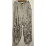 Motel Rocks Motel Parachute Pants Women XL Almond Milk Tan Drawstring Y2K Oversize Baggy New Photo 1