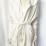 Free People  Oh Pretty Daze Hooded Terry Cardigan Shacket size S White Photo 0