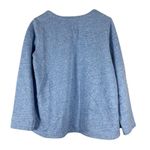 IZOD  Fleece Lined Sweatshirt Womens L Light Blue Cotton Button Detail Casual Photo 2