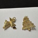 Lot Of 2 Brooch Pins Angel & Christmas Tree Jesus Is The Reason For The Season Gold Photo 3