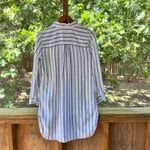Chico's Women's White And Blue Striped 100% Linen Shirt Dress Size 0 (U.S. 4) Photo 1