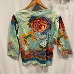 Jane Ashley Y2K french quarter New Orleans sequin bling bling mardi gras top 3/4 sleeve Photo 2