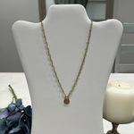 Gold tone paper clip necklace with‎ M charm Photo 1