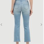Lafayette 148 New York Mercer Cropped Kick Flare Stretch Denim Size 14 Blue Photo 4