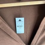 EXPRESS NWT  Ribbed V neck Long Sleeve Henley Polo Bodysuit Chocolate brown XL Photo 5