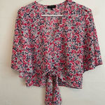 1. State  Floral Tie-Front Blouse Photo 0