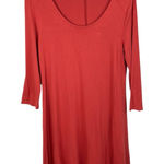 Garnet Hill Knit Trapeze Dress Women's Size Small Solid Brick Red Stretch Fall Photo 0
