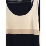 August Silk  striped neutral short sleeve sweater career Small S VNC Photo 1