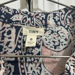 Anthropologie  Tiny V- Neck Long Sleeve Navy, White & Pink Dress Size Small Photo 6