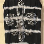 American Age Black & White Stripe Tie Dye Saint Tank Top Medium Photo 1