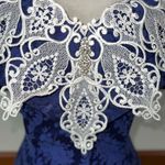 Gorgeous Vintage 90s Scott McClintock Brocade Cocktail Dress! Blue Size 8 Photo 3