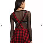 Hot Topic  Flannel Plaid Skirted Overall Dress Size Small red black schoolgirl Photo 1