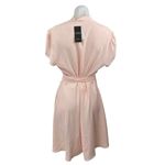 Ralph Lauren NEW  Peach Orange V-neck Short Sleeve Tie Belt Midi A-Line Dress 14 Photo 2