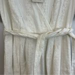Joie NWT  White Eyelet Lace Short Sleeve Belted Faux Wrap Midi Dress Size 4 Photo 7