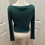 BDG Urban Outfitters Green Surplice Neck Cropped Blouse Long Sleeve Size L Photo 2