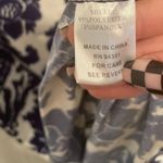 Joy Joy  Floral Printed Tie Waist Sleeveless Top- Navy/Ivory size M Photo 3