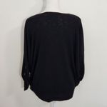 Ellen Tracy  Black Knit Top Size Small Oversized Black Blouse Photo 2