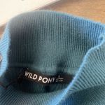 Wild Pony Ribbed Cropped Mock Small Turtleneck Long Sleeve‎ New Blue Photo 6