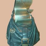 Michael Kors Black Leather Shoulder Bag With Gold Accents Photo 1