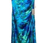 Eliza J Women's Floral One Shoulder Ruffle Cocktail Dress Blue Size 8 tiny flaw Photo 1