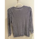 Banana Republic  Houndstooth Knit Top Long Sleeve Casual Gray Black Size S Photo 2