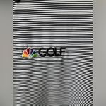 FootJoy  NBC Golf Polo Women's Size L Dark Blue White Stripe Short Sleeve Shirt Photo 2