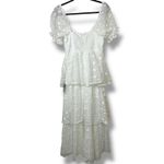Lulus NWT Precious Sweetie White Floral Embroidered Sweetheart Midi Dress Small Photo 6