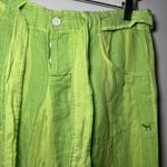 Victoria's Secret Vintage VS PINK Stripe Pajama Pants Y2K Early 2000s Cotton Lounge S Green W Belt Photo 2