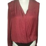 Paige Sevilla Surplice V-Neck Bodysuit Long Sleeve Blouse Women’s A29 Photo 2