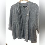 BCBGMAXAZRIA Wool Angora ButtonFront Peplum Cardigan Quiet Luxury Classic Chic M Photo 8