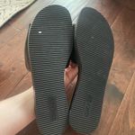 DKNY New Baby Black Embossed Signature Leather Slides sandals size 8.5 Photo 4