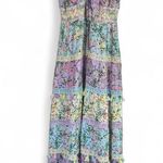 Alice + Olivia  Karolina Tie Front Tiered Tassel Maxi Dress Sz 8 Photo 0