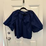 Madewell  Bubble-Sleeve Top in Poplin in Deep Cobalt Size 14 Photo 1