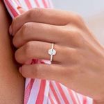 OVAL Cubic Zirconia CZ Stackable Rings Rose Gold Ring Set Photo 3