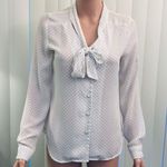 Navy & white polka dot skirt & blouse set. Blue Size XS Photo 3