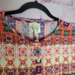 Anthropologie  FIG AND FLOWER HI LOW TUNIC BOLD FLORAL BOHO PRINTED BLOUSE M Photo 2