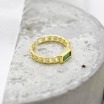 Emerald Chain Ring Green Size 6 Photo 2