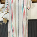 Cloth & Stone  Linen Blend Striped Button Back Dress ~ Size Small 💚🍄 Photo 0