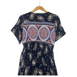 Anthropologie  Kindred Dress Womens Medium Blue Boho Paisley Maxi Embroidered Photo 8