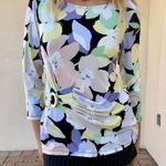 Calvin Klein  floral top with pristine belt detail Photo 2