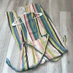 Free People Jumpsuit linen striped plunge straight leg womens Pink (size 2) boho Photo 5