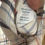 Marine layer Women's  Plaid Button Down L White Blue Red Photo 5