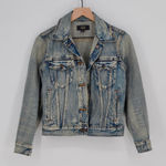 J.Crew Indigo Denim Trucker Jacket Light Wash S Distressed Jean Vintage Blue Photo 0