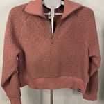 Victoria's Secret PINK Sherpa Fleece Quarter Zip Pullover Sweatshirt Cropped M Size M Photo 0