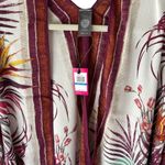 Vince Camuto NWT Parrot Wrap Scarf Ivory Burgundy Photo 3