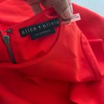 Alice + Olivia Dora Ember Peplum Fitted Dress in Red Photo 7