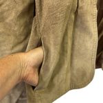 Vintage Suede Tan Open Front Pocket Jacket Puff Sleeve Womens Juniors 9 10 Photo 9
